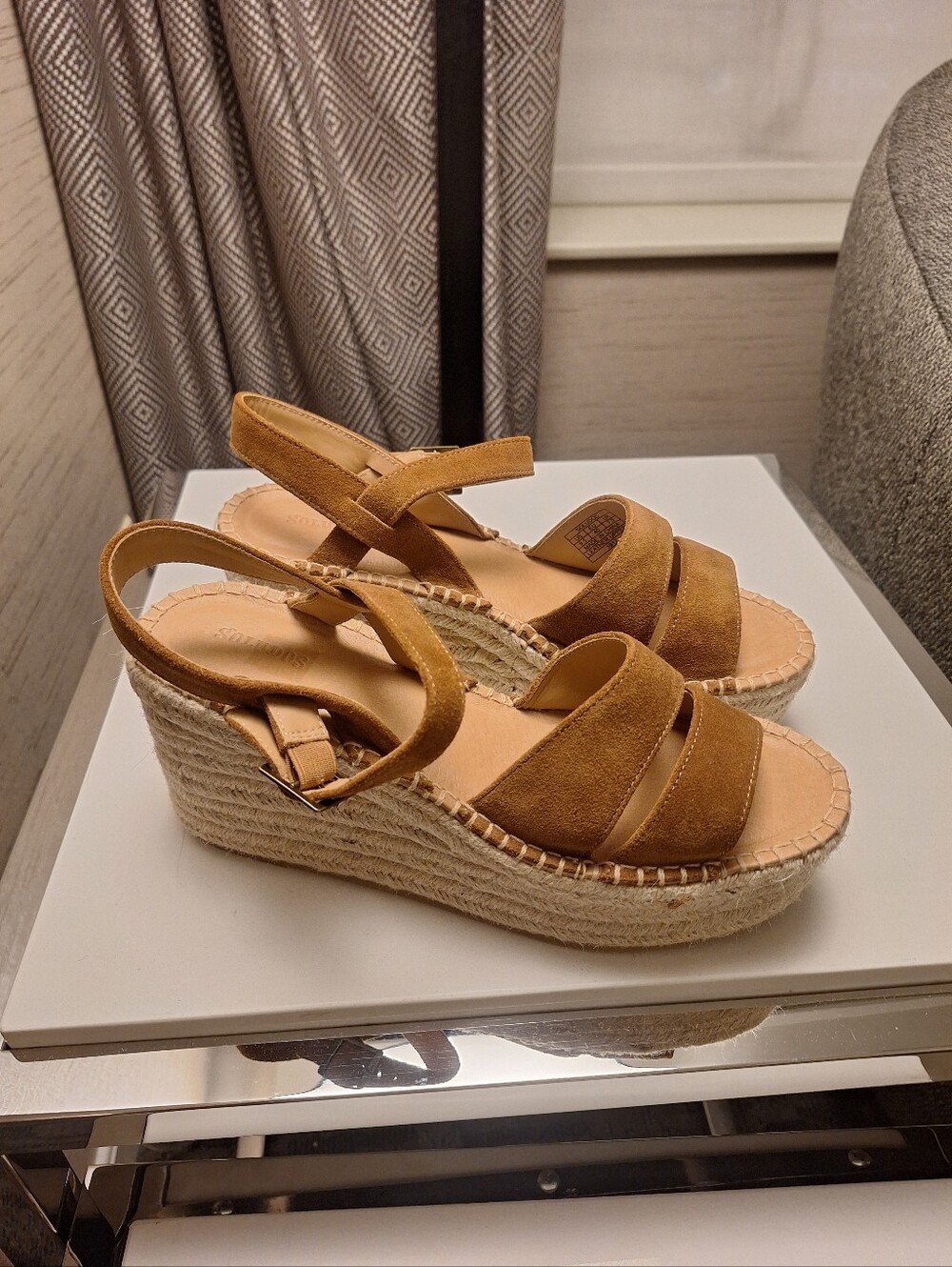 Soludos Women’s Tan Suede Espadrille Wedge Sandals Size 9.5 - Picture 3 of 9